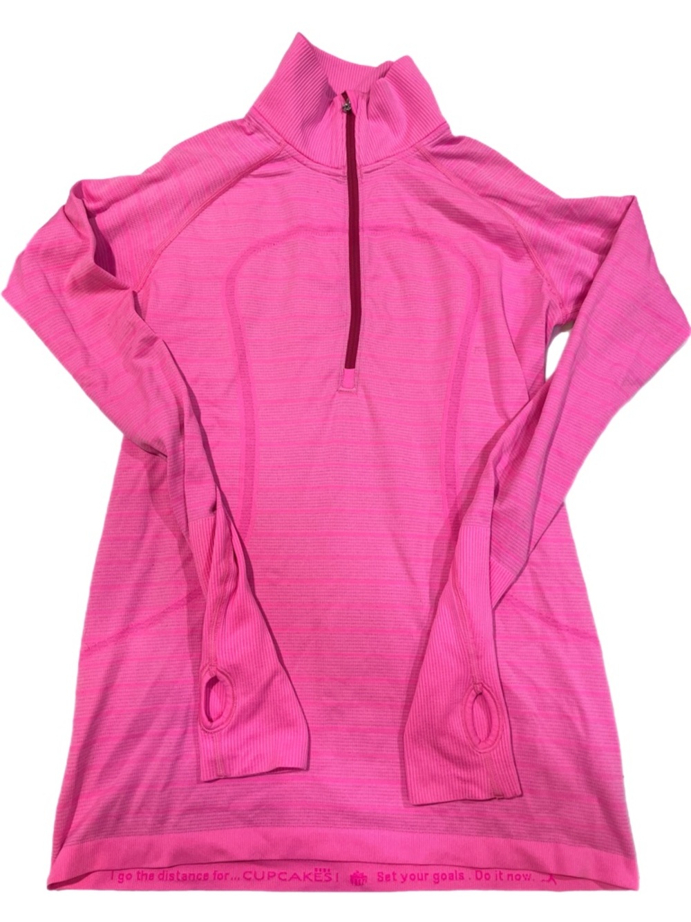 Lulu Lemon Bright Pink Quarter-Zip Active Top